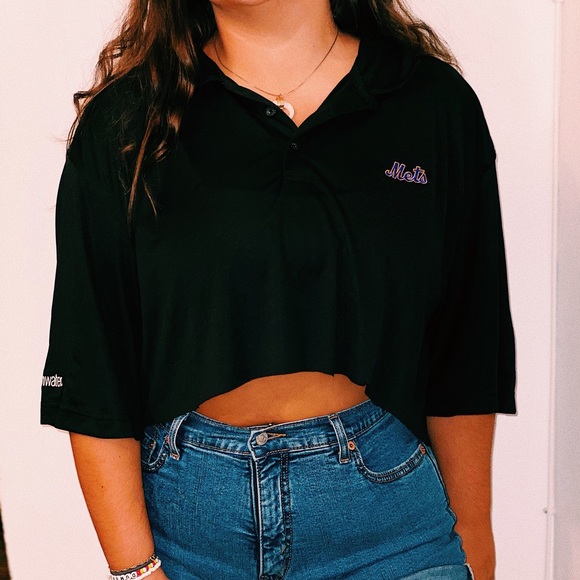 Cropped Vintage NY Mets Polo - Picture 1 of 5